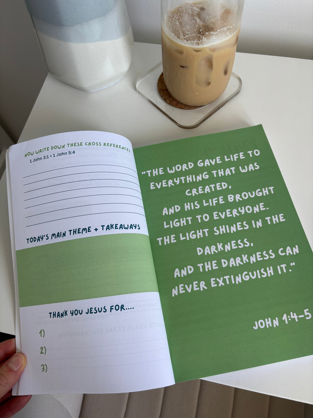 an open journal on a desk