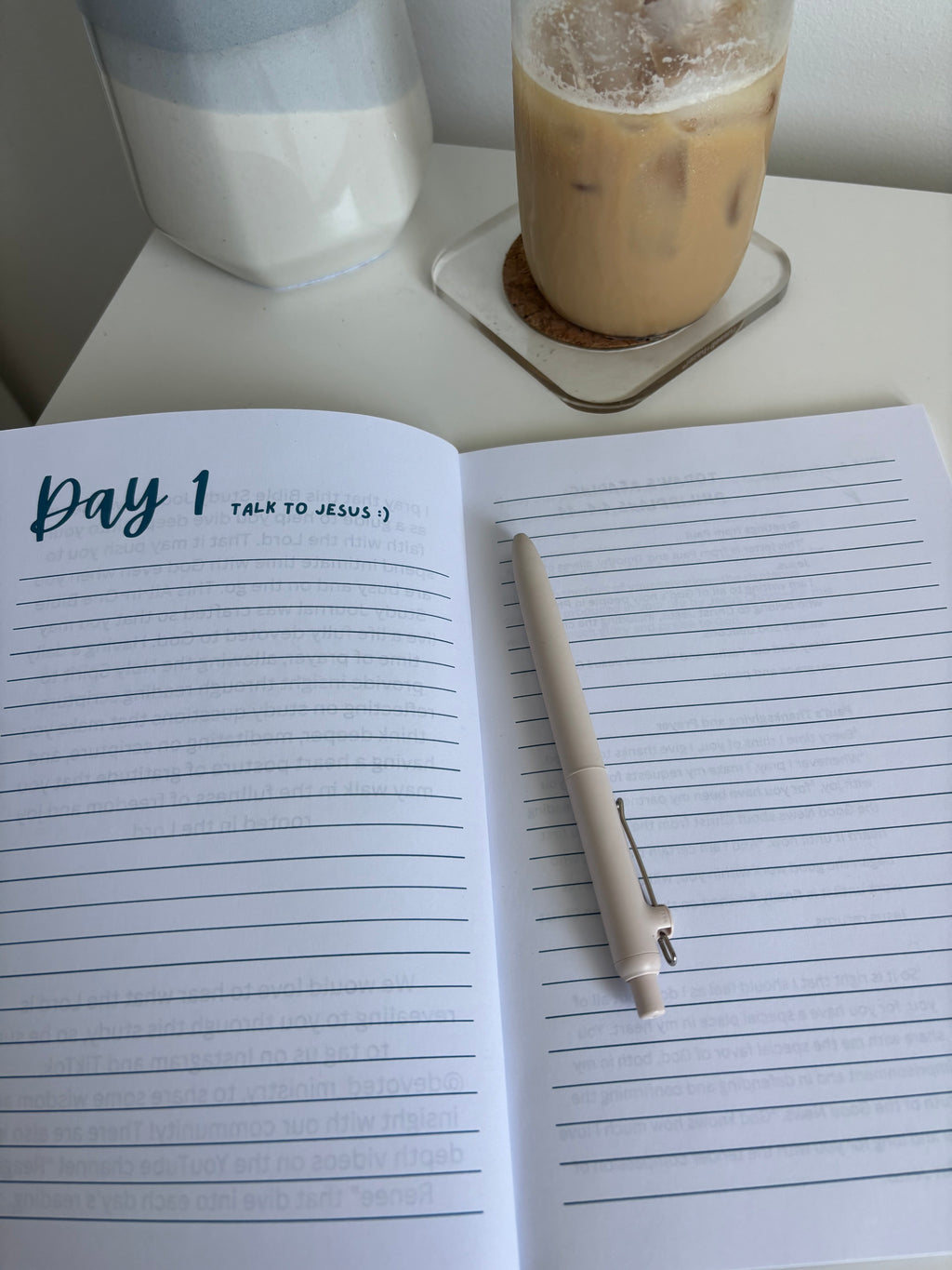 an open journal on a desk