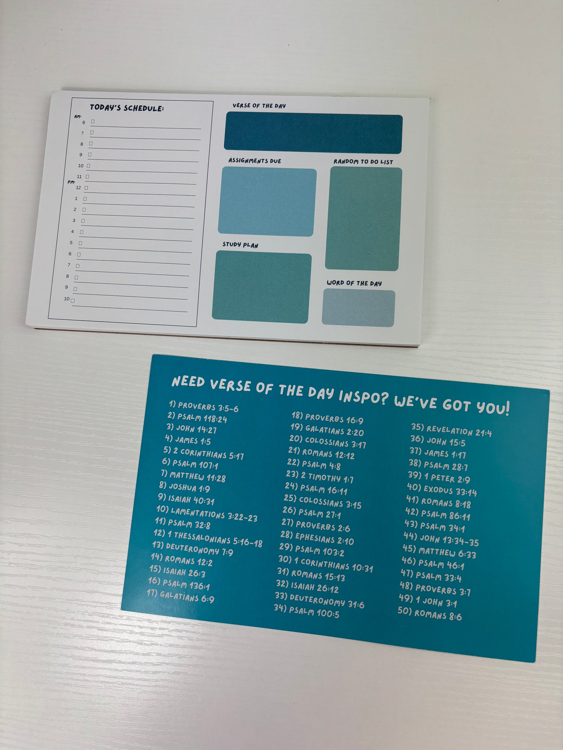Daily Planner Notepad for College Students Growing in Their Faith