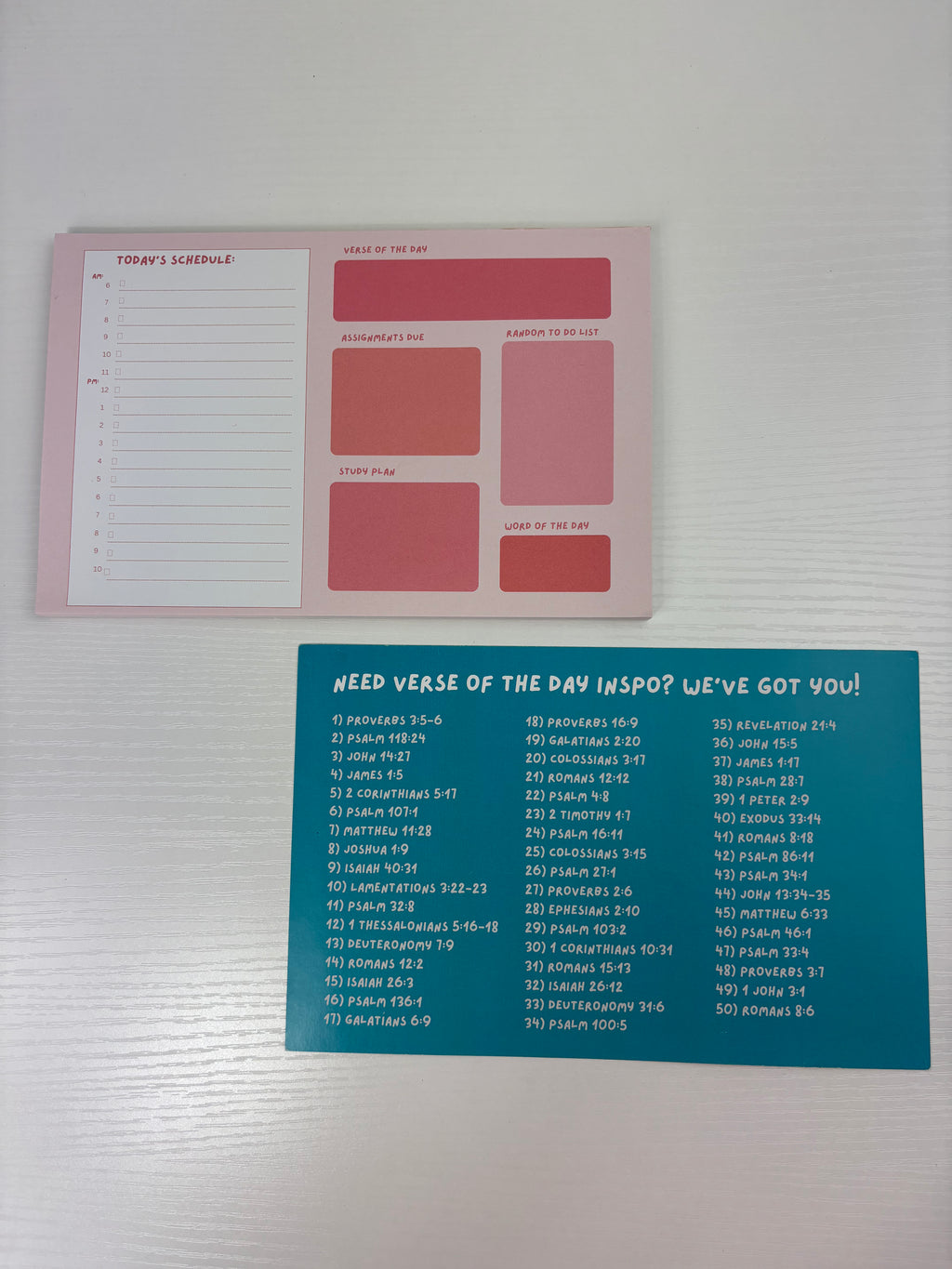 Daily Planner Notepad for College Students Growing in Their Faith