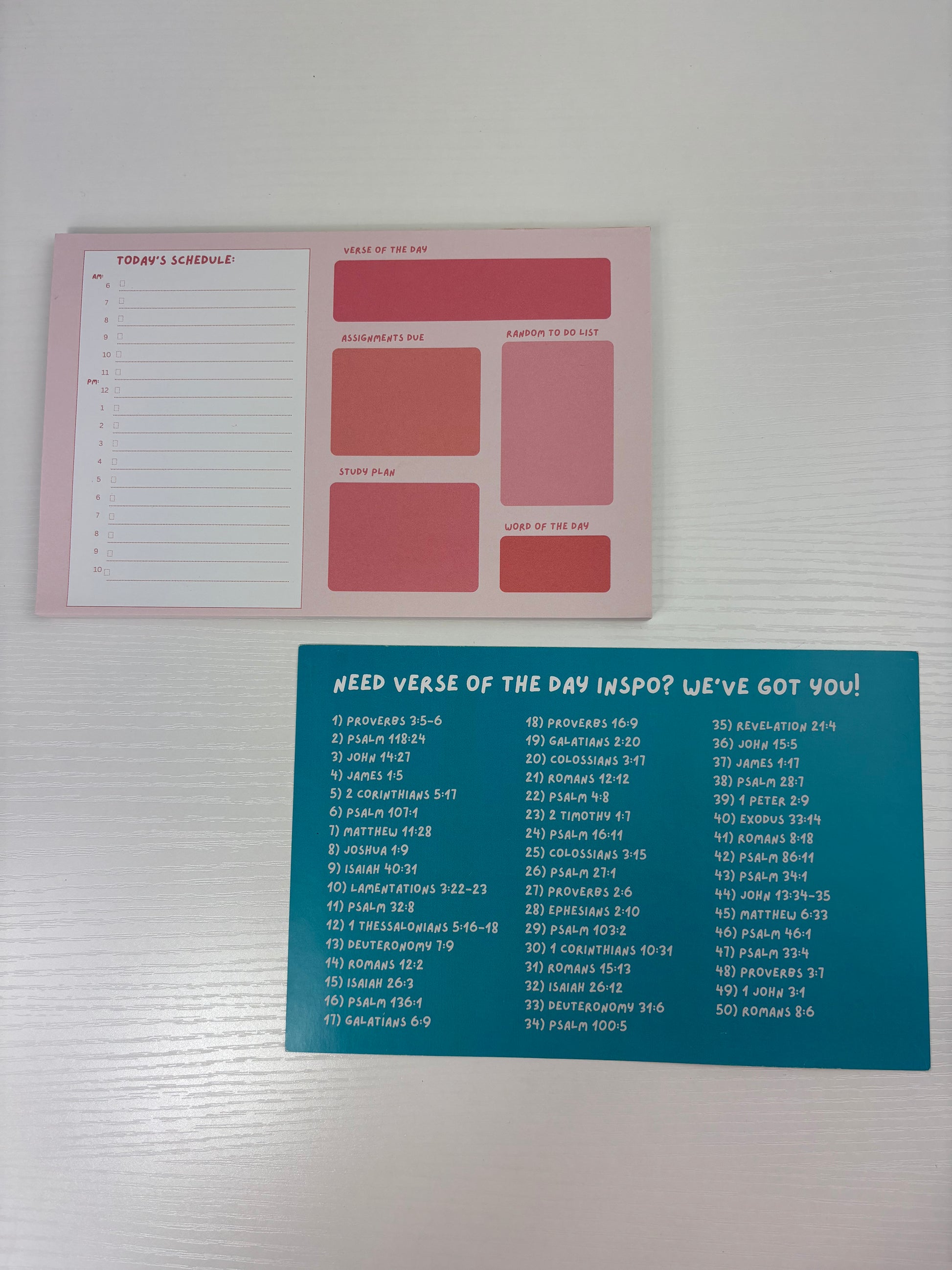Daily Planner Notepad for College Students Growing in Their Faith