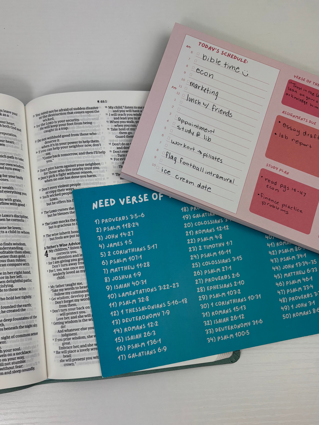 Daily Planner Notepad for College Students Growing in Their Faith
