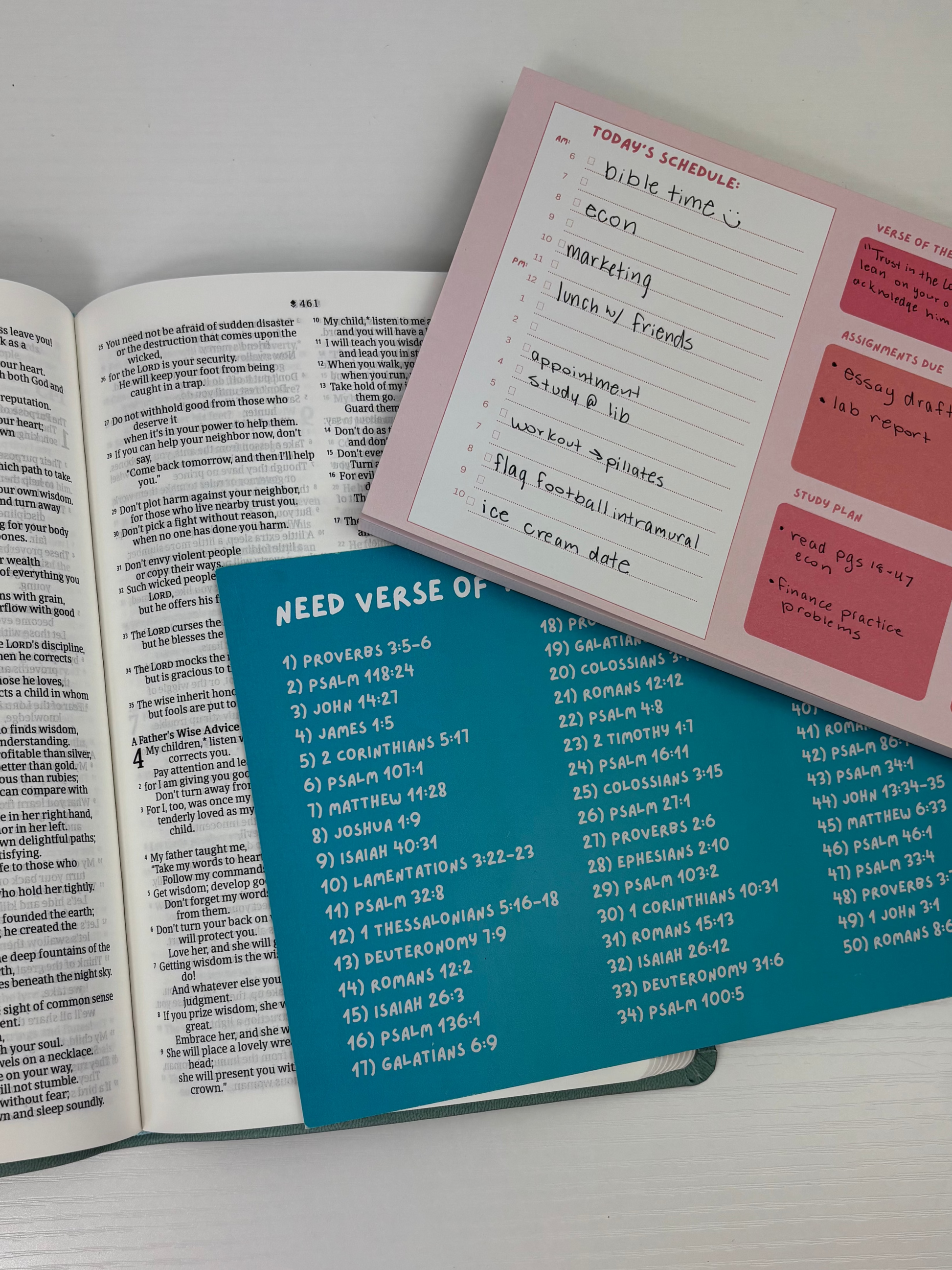 Daily Planner Notepad for College Students Growing in Their Faith