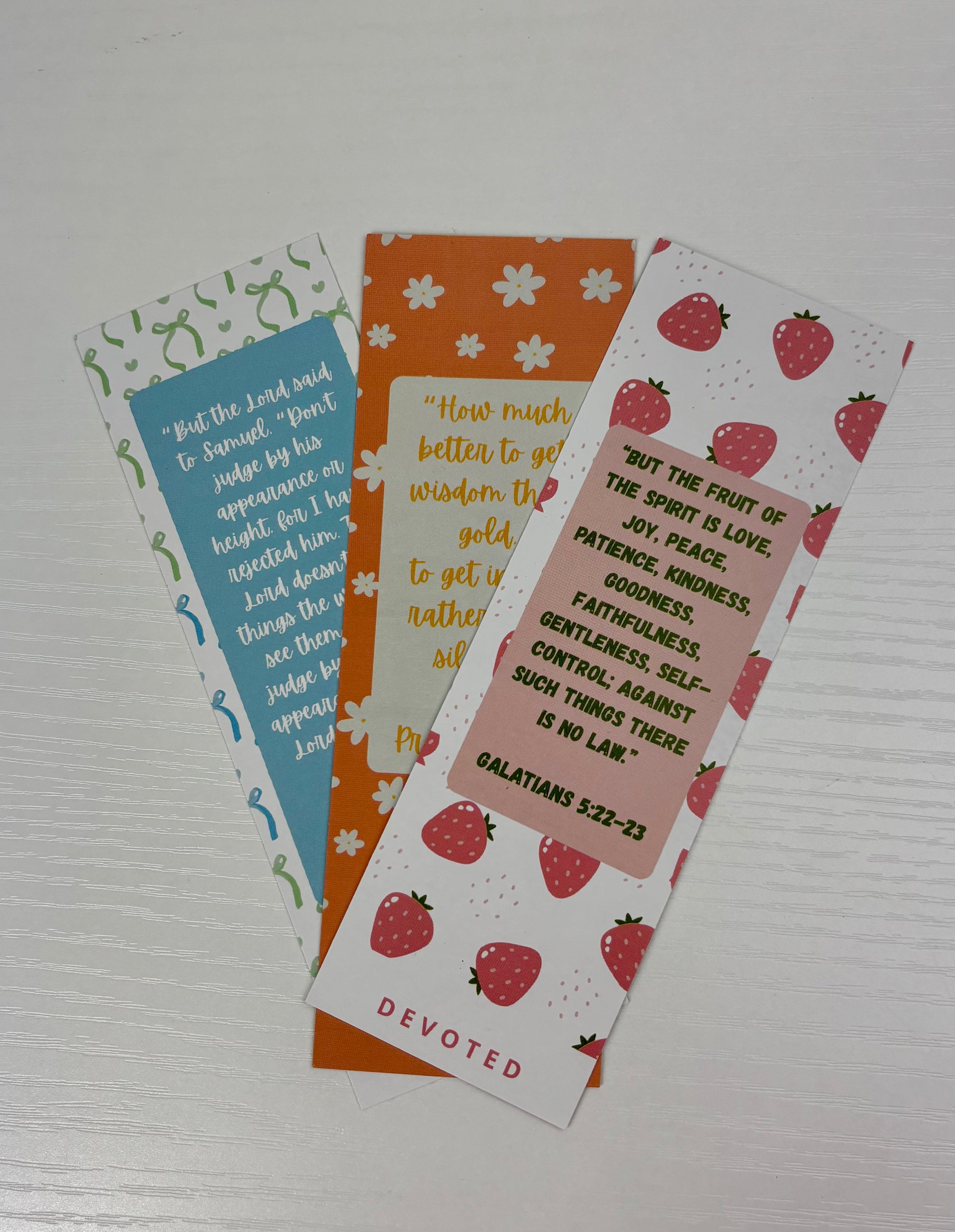 Patterned Bible Verse - Set of 3 Christian Bookmarks