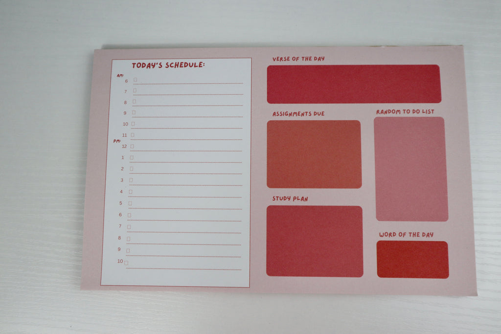 Daily Planner Notepad for College Students Growing in Their Faith