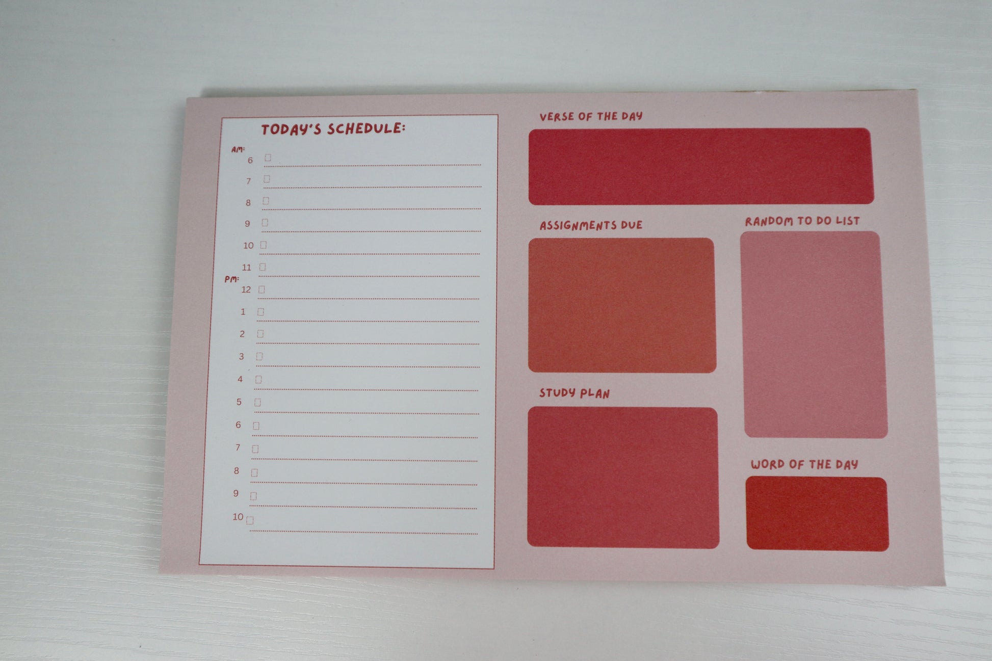 Daily Planner Notepad for College Students Growing in Their Faith