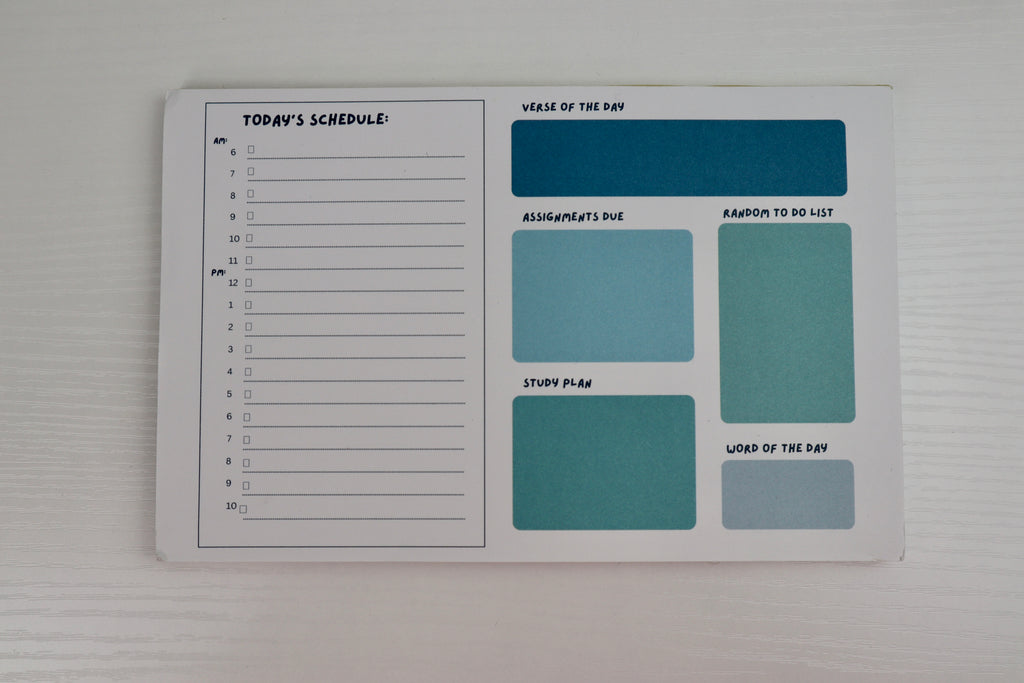 Daily Planner Notepad for College Students Growing in Their Faith