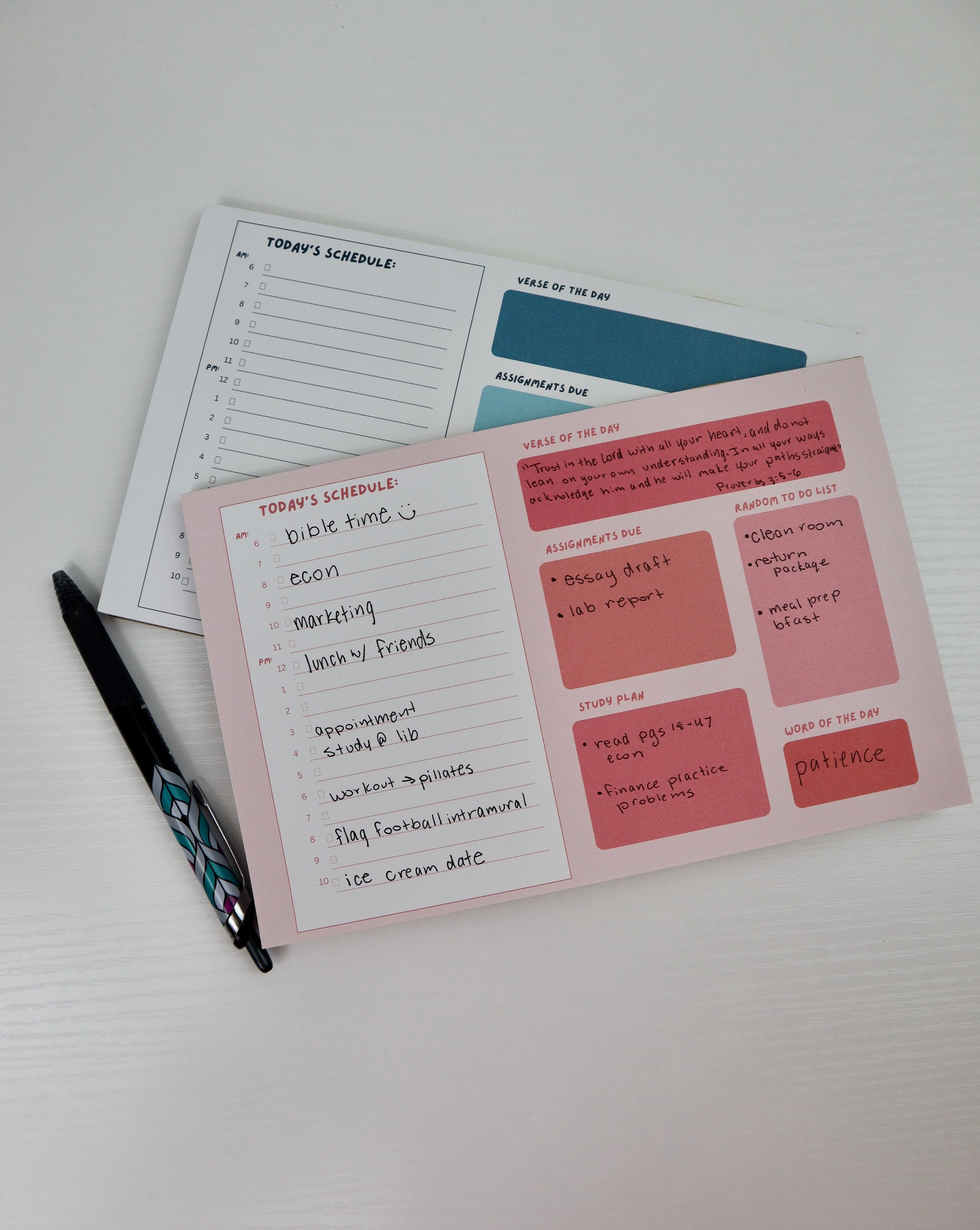 Daily Planner Notepad for College Students Growing in Their Faith