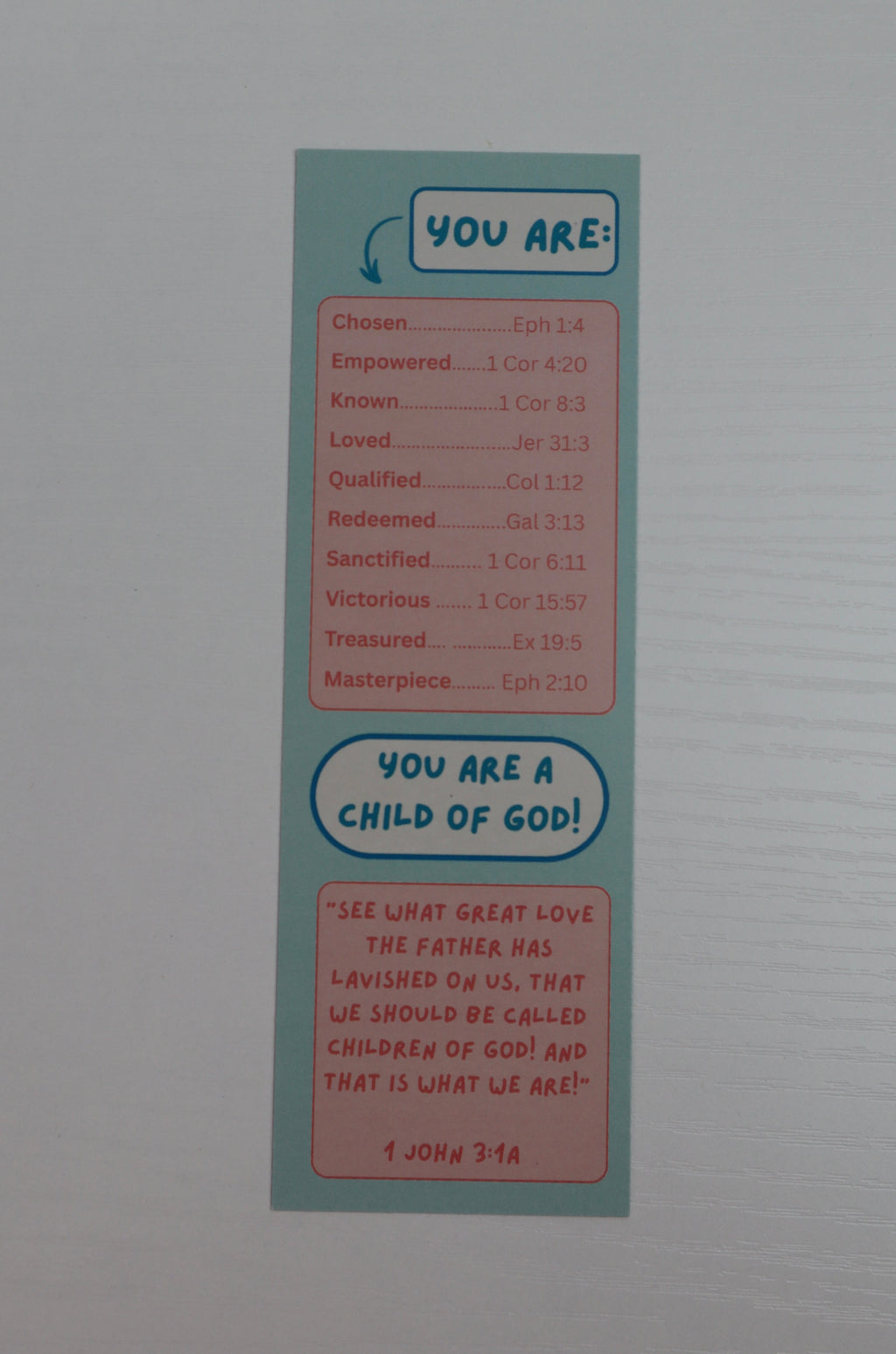 Bible Scripture Tool + Reference - Set of 3 Christian Bookmarks for Girls