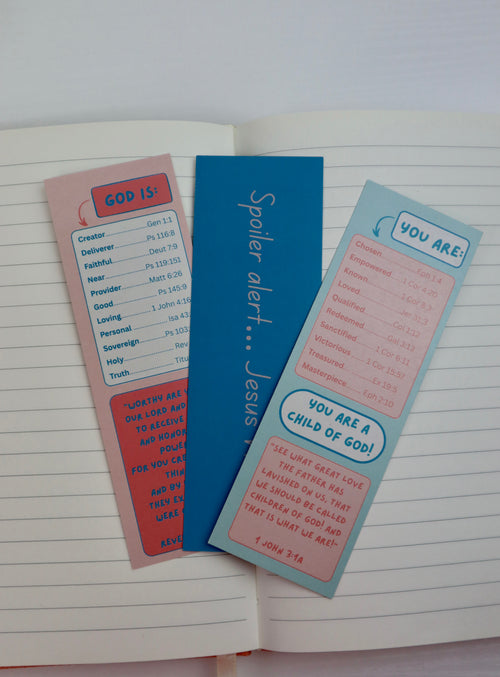 Bible Scripture Tool + Reference - Set of 3 Christian Bookmarks for Girls